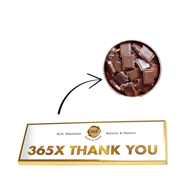 XXL Chocoladereep - 365x thank you