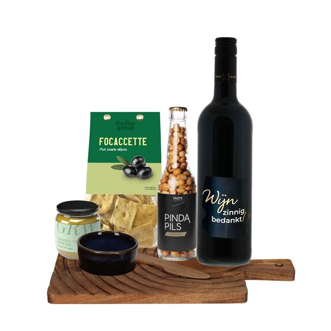 Serveerset pakket wijnzinnig bedankt