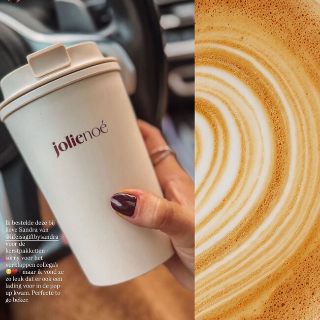 Beibaku dubbelwandige beker beige - met logo mogelijk