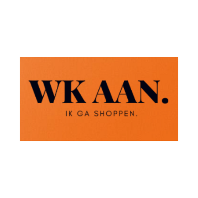 Oranje katoenen tas 'WK aan. Ik ga shoppen.'