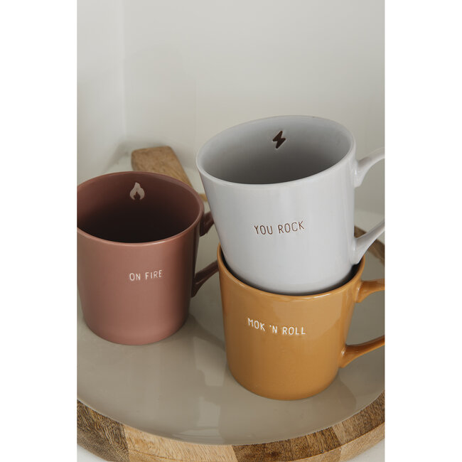 Shiny porseleinen mok YOU ROCK - zand