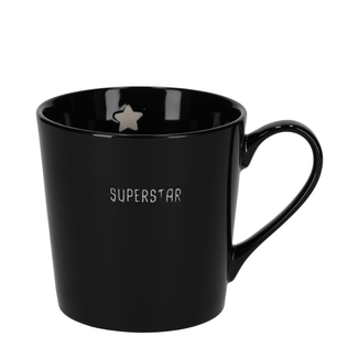 Shiny mok SUPERSTAR - zwart