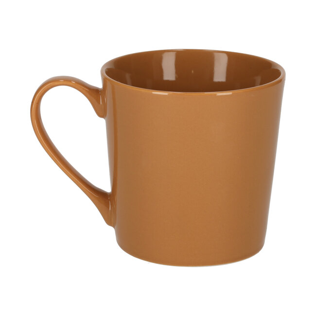 Shiny porseleinen mok MOK 'N ROLL - karamel