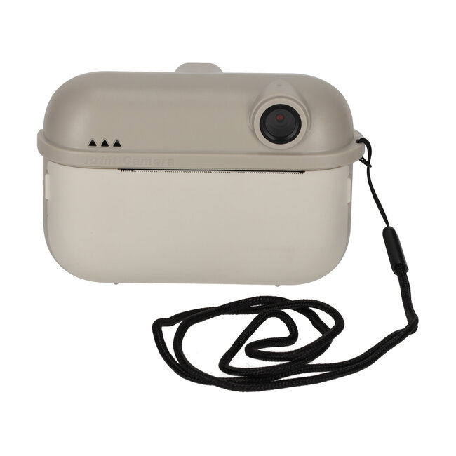 Camera met printer incl twee rolletjes papier - taupe