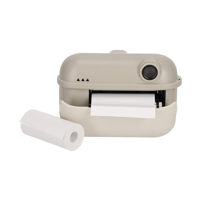 Camera met printer incl twee rolletjes papier - taupe