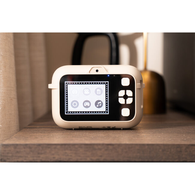 Camera met printer incl twee rolletjes papier - taupe