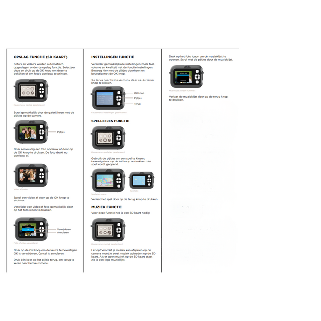 Camera met printer incl twee rolletjes papier - taupe