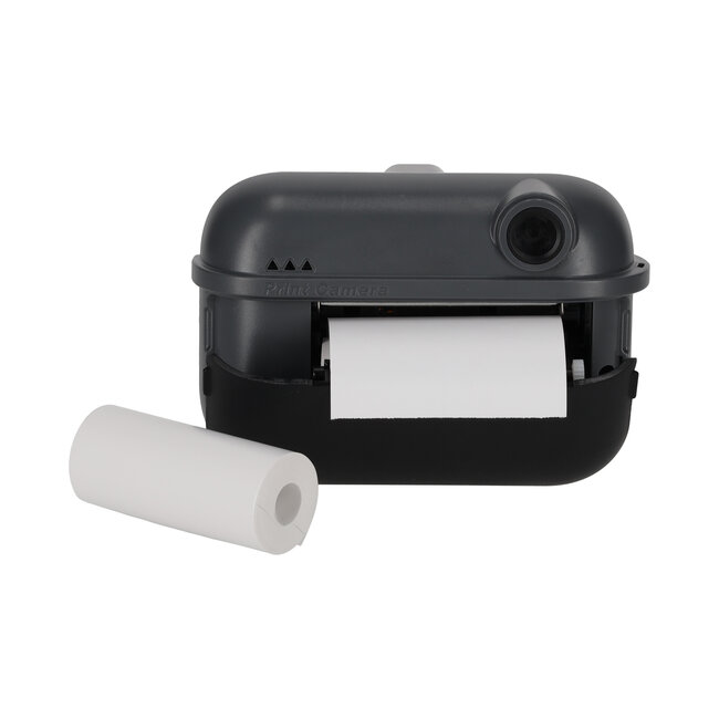 Camera met printer incl twee rolletjes papier - zwart