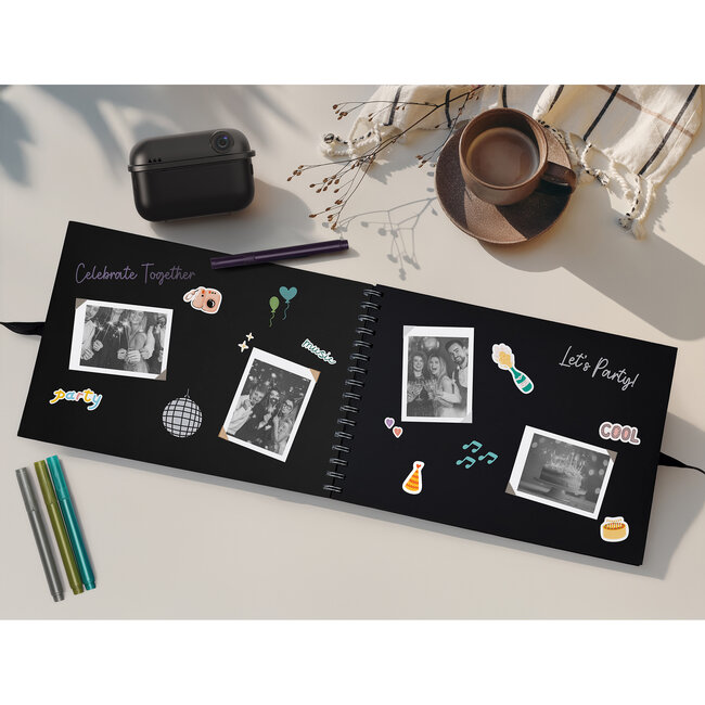 Camera met printer incl twee rolletjes papier - zwart