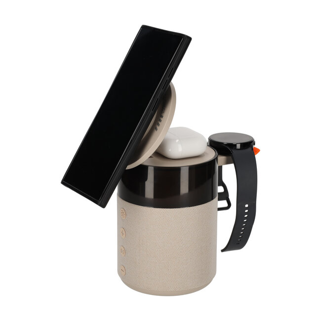 5-in-1 Charging speaker light - taupe