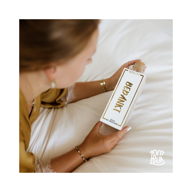 Bedankt fles met toffees - 25 toffees