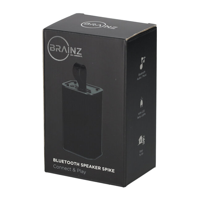 Brainz speaker Spike met LED verlichting zwart
