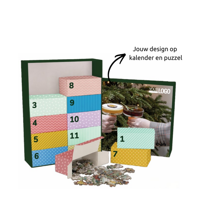 Advent puzzel 12 dagen - gepersonaliseerd en met eigen logo
