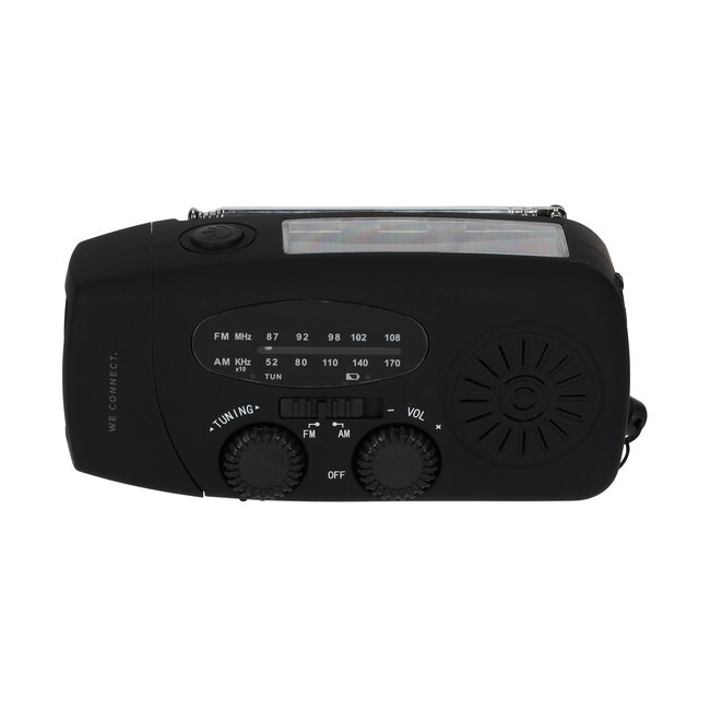 BRAINZ Emergency solar/FM/LED/Radio speaker zwart