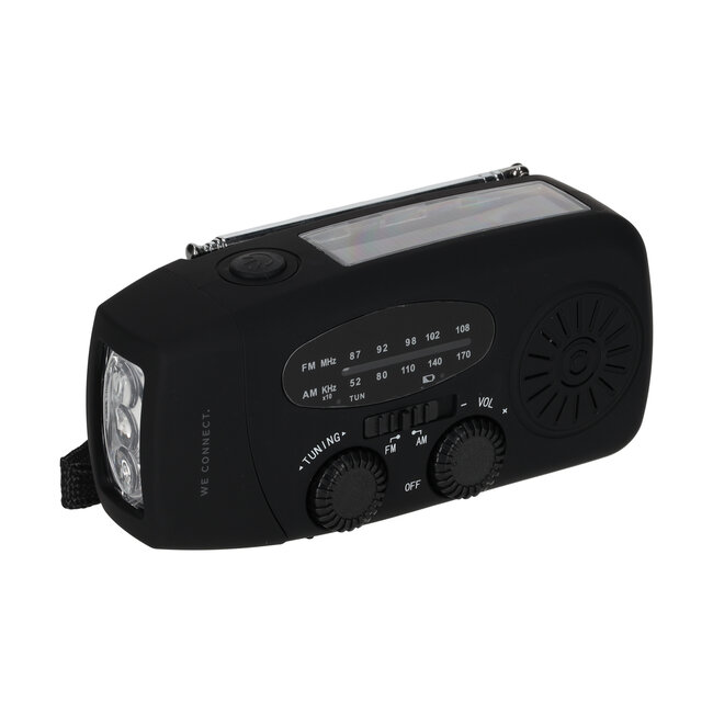 BRAINZ Emergency solar/FM/LED/Radio speaker zwart