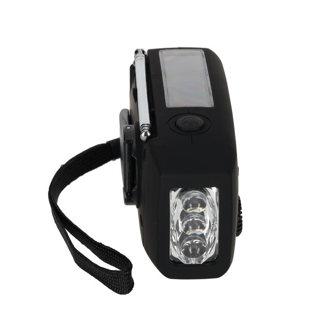 BRAINZ Emergency solar/FM/LED/Radio speaker zwart