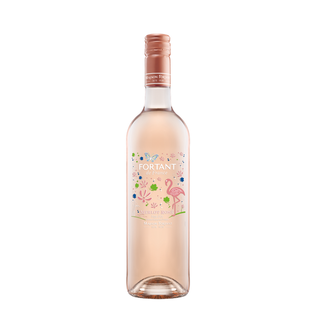 Fles lamp LED met Fortant rosé 750 ml