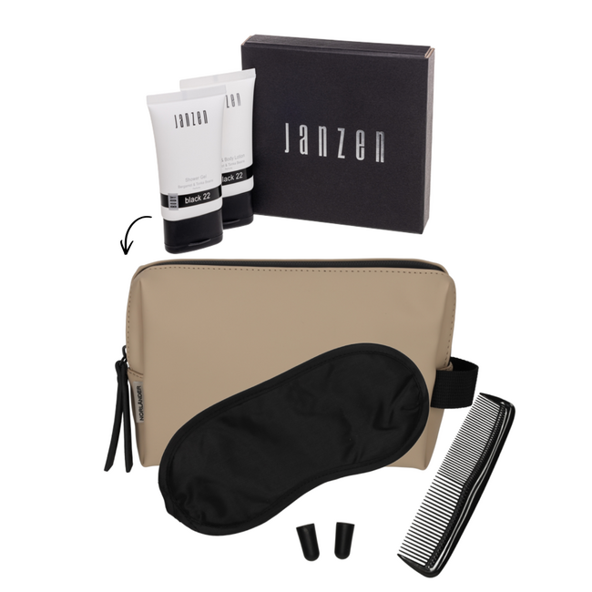 Norländer travel toilettas inclusief reisset en Janzen black 22