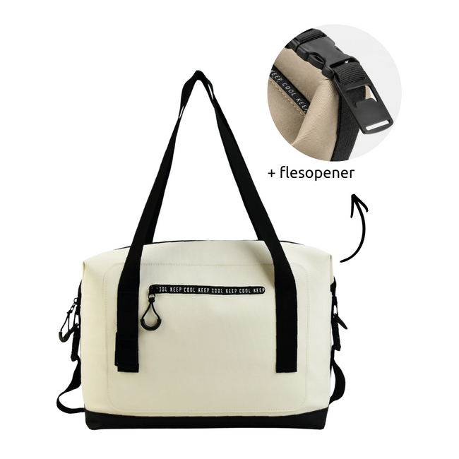 Koelshopper met opener off white