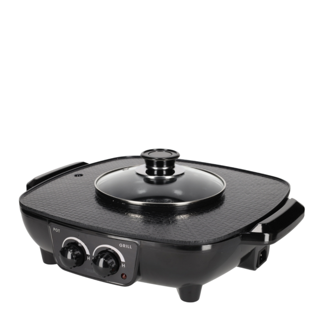 2-in-1 hotpot & grill - zwart