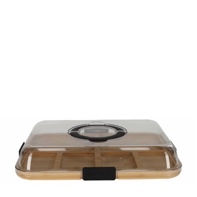 Bamboe snack tray met deksel