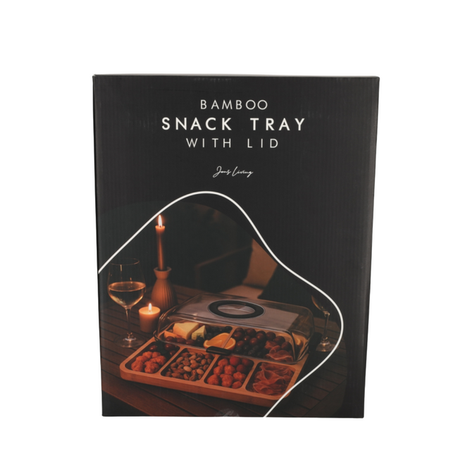 Bamboe snack tray met deksel