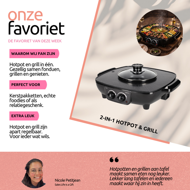 2-in-1 hotpot & grill - zwart