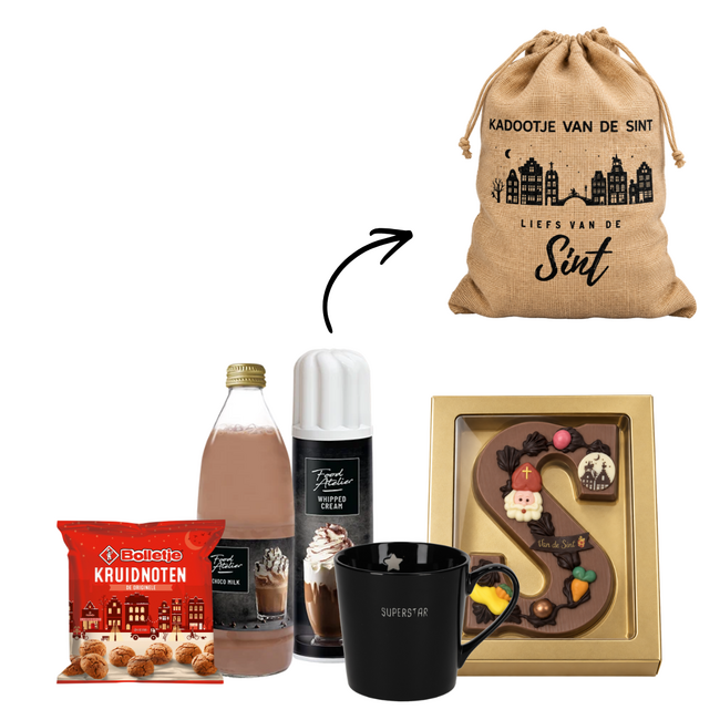 Kadootje van de Sint pakket gevuld