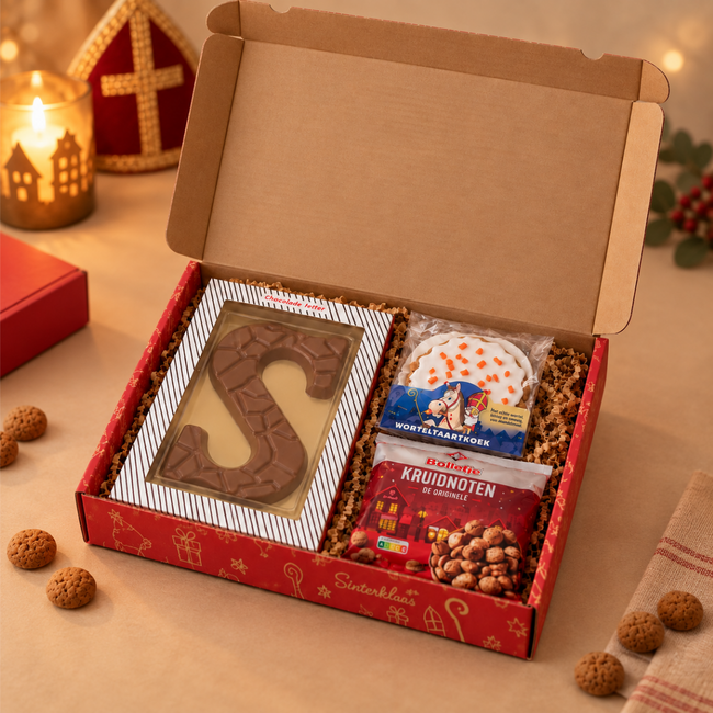 Sinterklaas brievenbuspakket worteltaartkoek