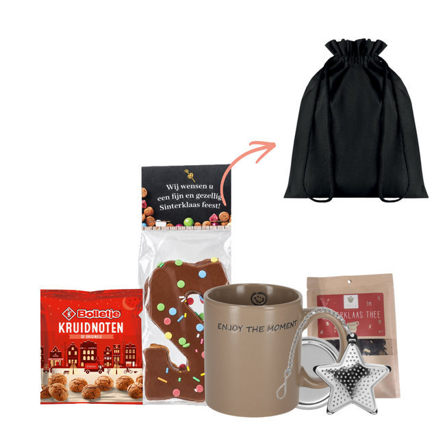 Sinterklaasthee en mok - zwart cadeauzakje
