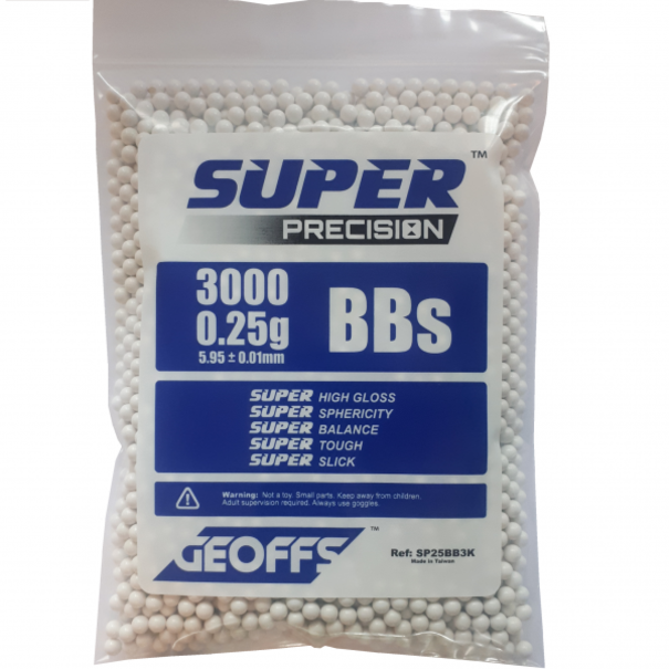 Geoffs GEOFFS™ SUPER PRECISION™ BBS 0.25G 3000 WHITE