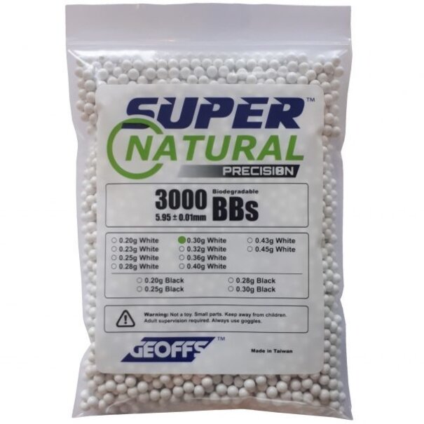 Geoffs SUPER NATURAL PRECISION™ Bio BBs 0.30g 3000 White