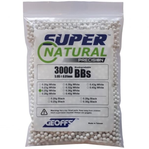 Geoffs SUPER NATURAL PRECISION™ Bio BBs 0.25g 3000 White