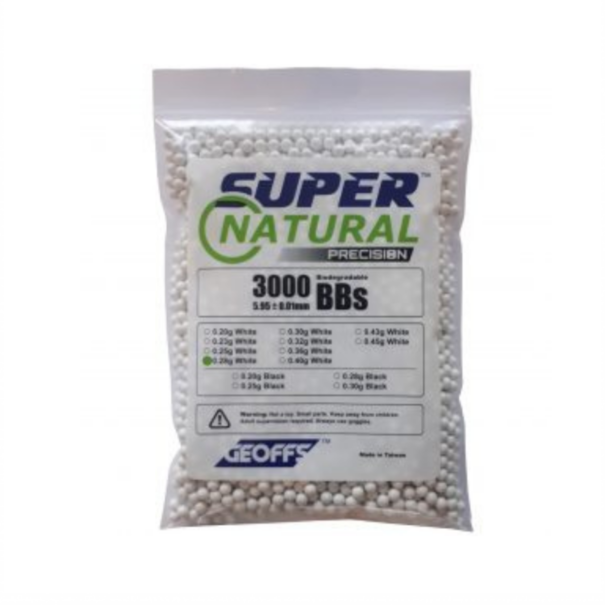 Geoffs SUPER NATURAL PRECISION™ Bio BBs 0.28g 1000 White