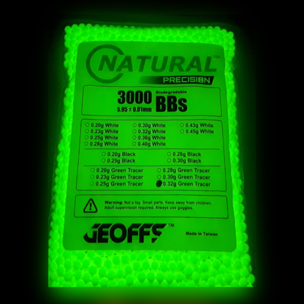 Geoffs NATURAL PRECISION™ BIO BBS 0.32G 3000 GREEN TRACER