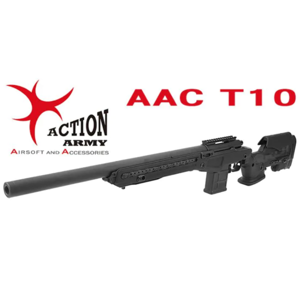 Action Army AAC T10 Airsoft Sniper Rifle Black