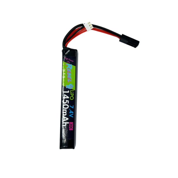 Rebel 1450mAh Lipo 7.4V 30C Stick - Mini Tamiya