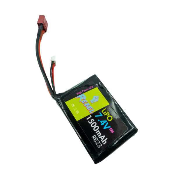 Rebel 1500mAh LiPo 7.4V 20C stick (PEQ/AN-15) Deans