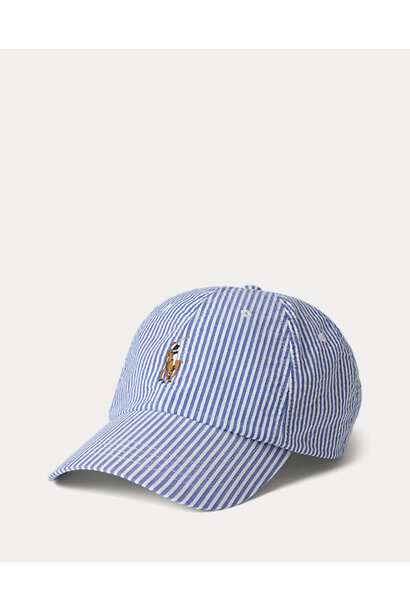 Seersucher baseball cap