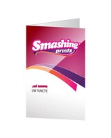 Klap-visitekaartjes Glossy staand, 300 grams met dubbelzijdige UV-lak glanzend