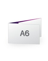 Folder Standaard A6 liggend wikkelvouw 250 grams gesatineerd mc