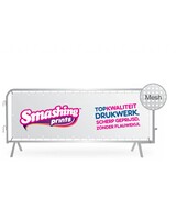Dranghekbanner 215x73 cm Mesh - Enkelzijdig fullcolor en ringen om de 30 cm