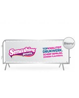 Dranghekbanner 215x73 cm Bisonyl - Enkelzijdig fullcolor en ringen om de 30 cm