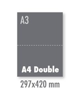 Wenskaart Glossy A4 - Double 300 grams dubbelzijdig fullcolor