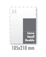 Wenskaart Glossy Carre Small - Double 300 grams dubbelzijdig fullcolor