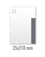 Sticker 35x210mm (outdoor wit) 90 µm plakfolie wit, mat