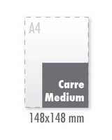 Flyer Luxe Glans Carre Medium 350 grams Silk MC met dubbelzijdig glanslaminaat - Digitaal drukwerk