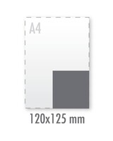 Sticker 120x125mm (outdoor wit) 90 µm plakfolie wit, mat