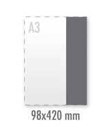 Sticker 98x420mm (outdoor transparant) 90 µm plakfolie transparant, glanzend