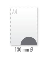 Sticker halfrond 130mm (outdoor transparant) 90 µm plakfolie transparant, glanzend